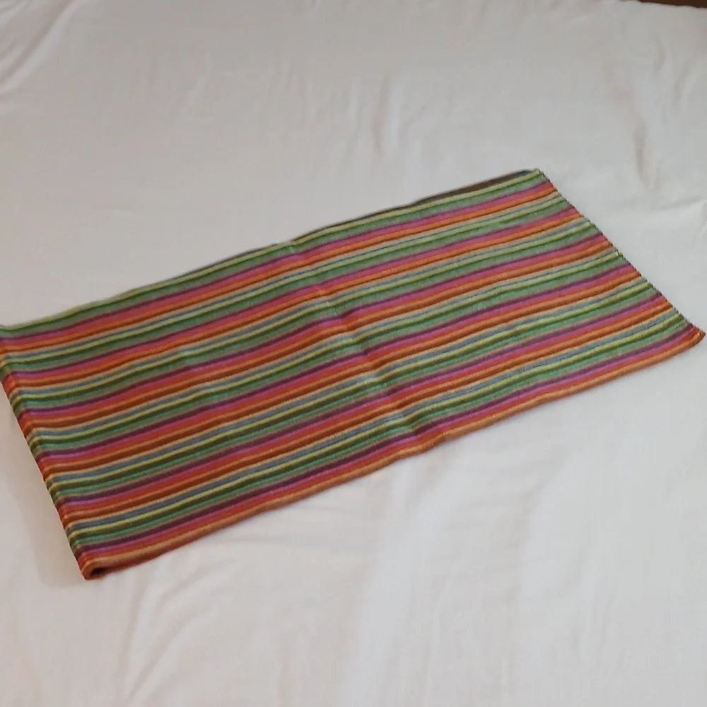 Crate&Barrel Multicolor Striped Table Runner